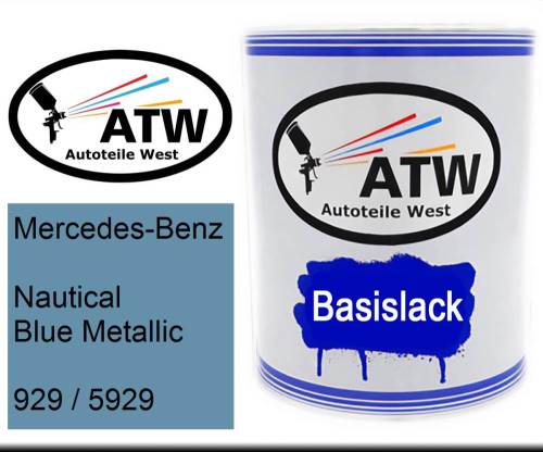 Mercedes-Benz, Nautical Blue Metallic, 929 / 5929: 1L Lackdose, von ATW Autoteile West.